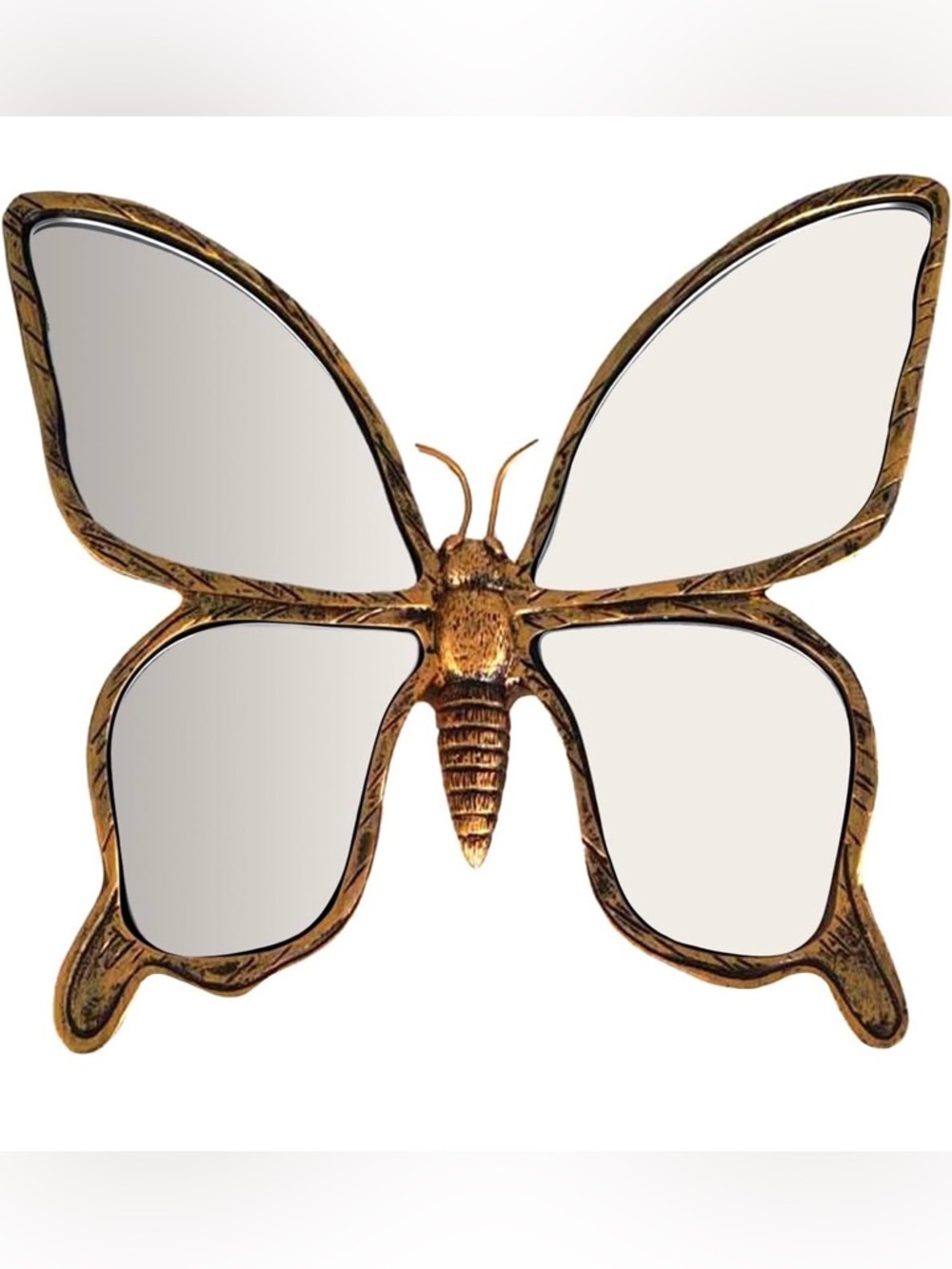 Beautiful Butterfly Bohemian style Wall Mirror Gold color Resin Bedroom Decor